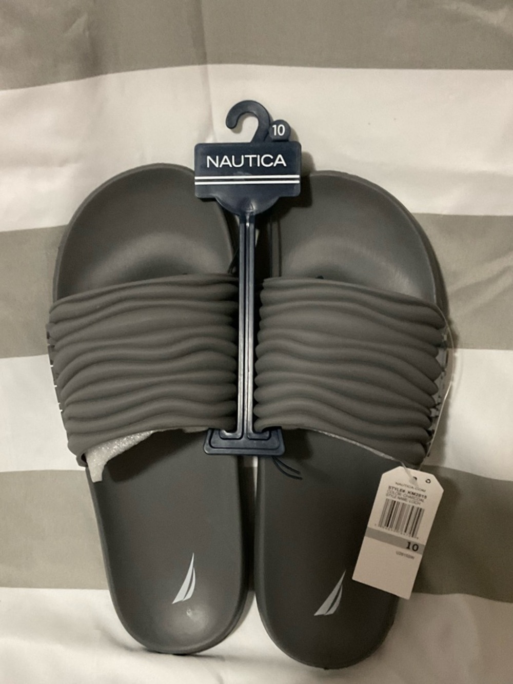 Nautica Loch “Charcoal” Slides Men’s 10 or 11.5 Women’s NWT & Hanger